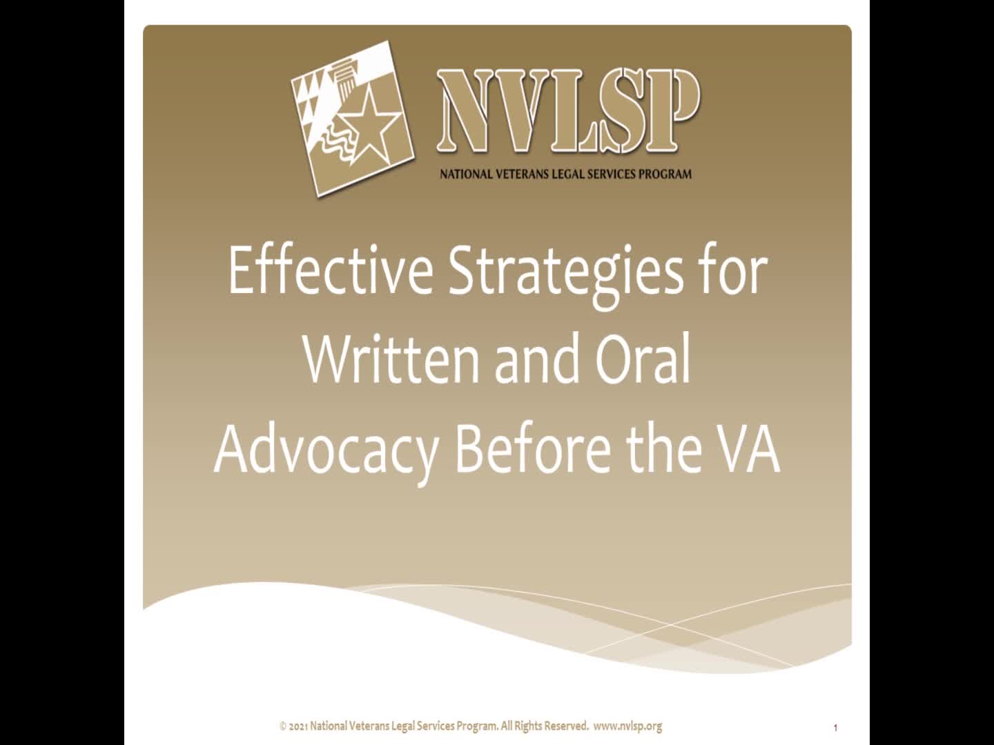 Effective Strategies for Written and Oral Advocacy Before the VA (VSO)